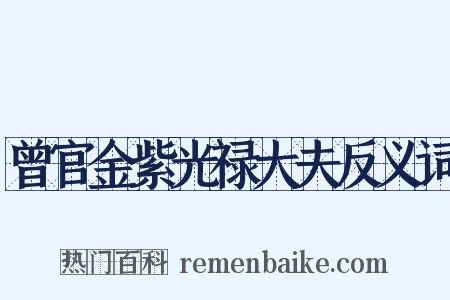曾官金紫光禄大夫反义词是什么意思的图片